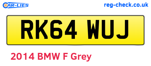 RK64WUJ are the vehicle registration plates.