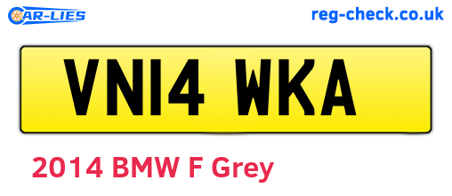 VN14WKA are the vehicle registration plates.