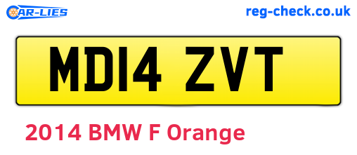MD14ZVT are the vehicle registration plates.