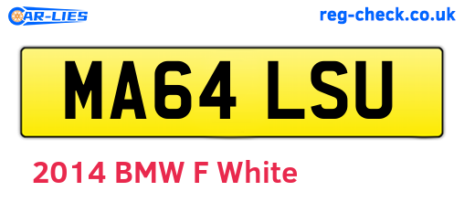 MA64LSU are the vehicle registration plates.
