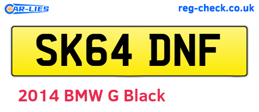 SK64DNF are the vehicle registration plates.