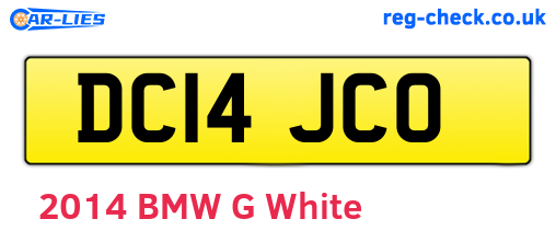 DC14JCO are the vehicle registration plates.