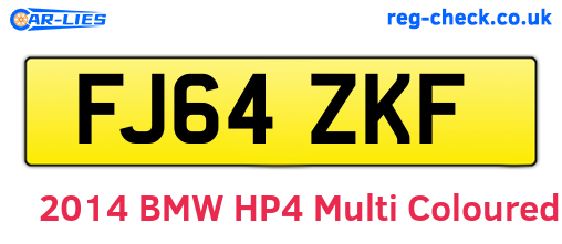 FJ64ZKF are the vehicle registration plates.