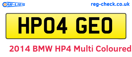 HP04GEO are the vehicle registration plates.