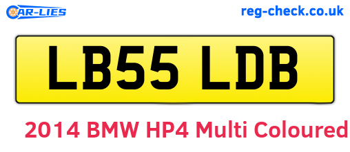 LB55LDB are the vehicle registration plates.