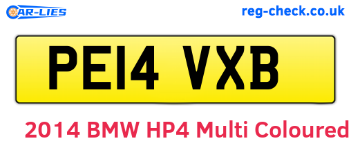 PE14VXB are the vehicle registration plates.