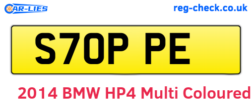 S70PPE are the vehicle registration plates.