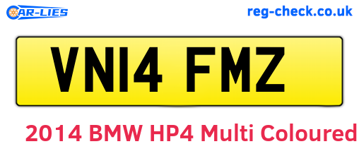 VN14FMZ are the vehicle registration plates.