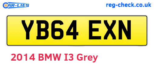YB64EXN are the vehicle registration plates.