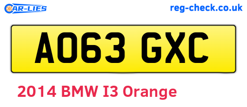 AO63GXC are the vehicle registration plates.
