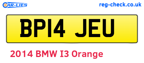 BP14JEU are the vehicle registration plates.