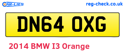 DN64OXG are the vehicle registration plates.
