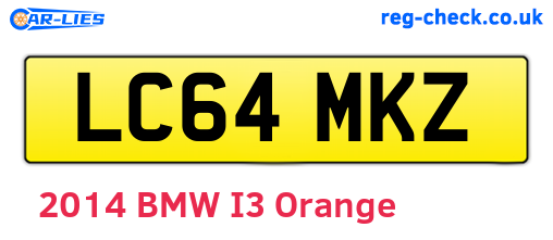 LC64MKZ are the vehicle registration plates.