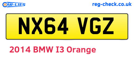 NX64VGZ are the vehicle registration plates.