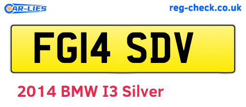 FG14SDV are the vehicle registration plates.