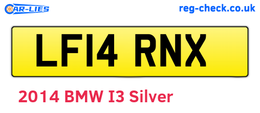 LF14RNX are the vehicle registration plates.
