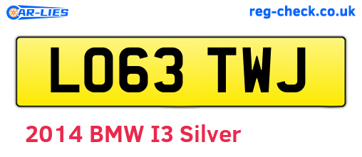 LO63TWJ are the vehicle registration plates.
