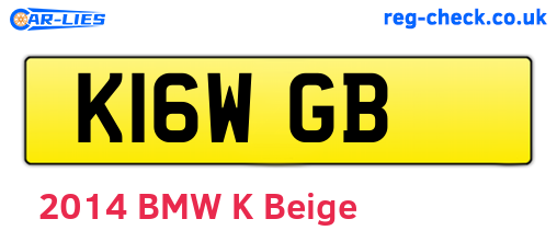 K16WGB are the vehicle registration plates.