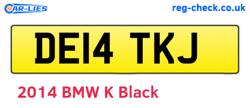 DE14TKJ are the vehicle registration plates.