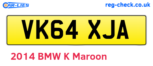 VK64XJA are the vehicle registration plates.