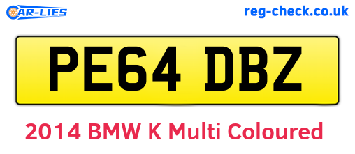 PE64DBZ are the vehicle registration plates.