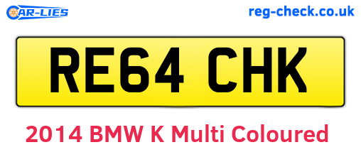 RE64CHK are the vehicle registration plates.
