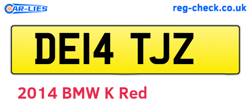 DE14TJZ are the vehicle registration plates.