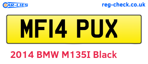 MF14PUX are the vehicle registration plates.