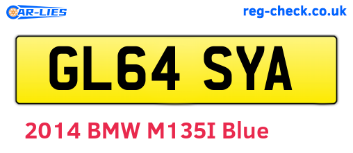 GL64SYA are the vehicle registration plates.