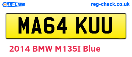 MA64KUU are the vehicle registration plates.