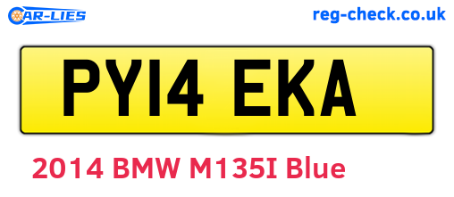PY14EKA are the vehicle registration plates.