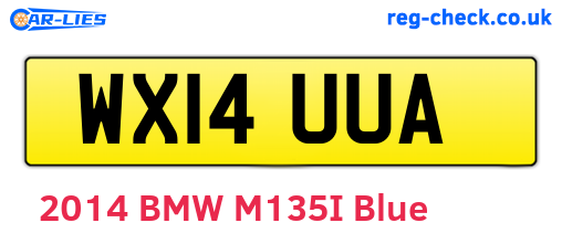 WX14UUA are the vehicle registration plates.