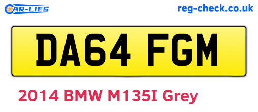 DA64FGM are the vehicle registration plates.