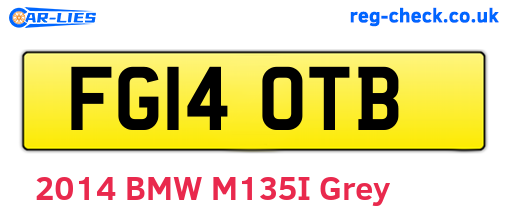 FG14OTB are the vehicle registration plates.