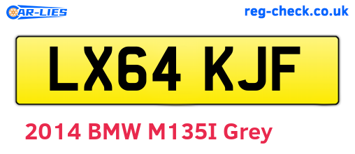 LX64KJF are the vehicle registration plates.