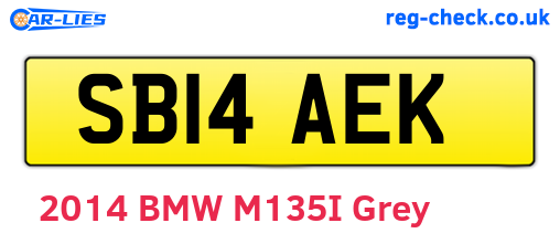 SB14AEK are the vehicle registration plates.