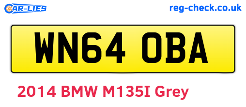 WN64OBA are the vehicle registration plates.