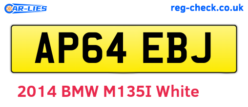 AP64EBJ are the vehicle registration plates.