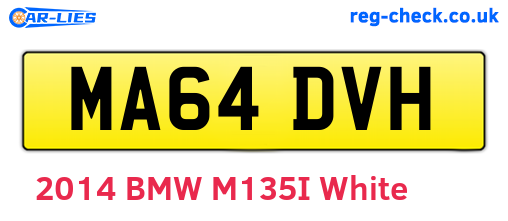 MA64DVH are the vehicle registration plates.