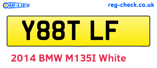 Y88TLF are the vehicle registration plates.
