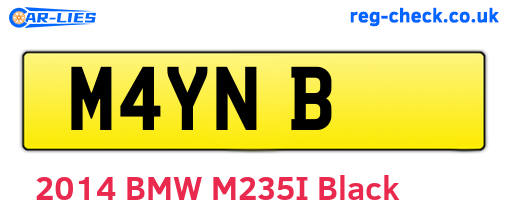 M4YNB are the vehicle registration plates.
