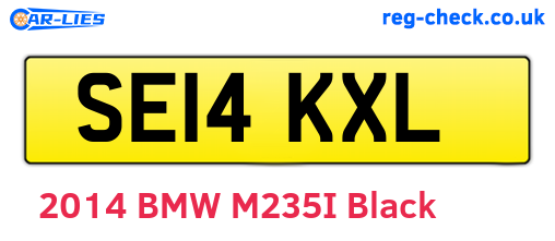 SE14KXL are the vehicle registration plates.