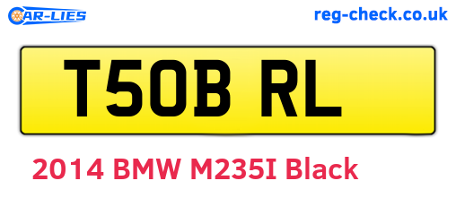 T50BRL are the vehicle registration plates.