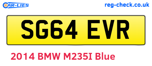 SG64EVR are the vehicle registration plates.