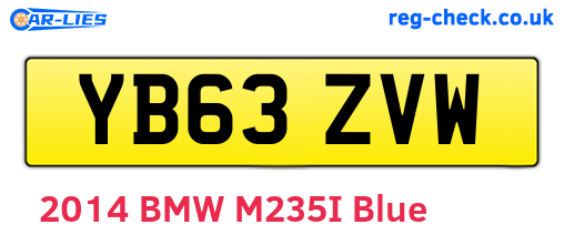 YB63ZVW are the vehicle registration plates.