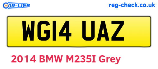 WG14UAZ are the vehicle registration plates.