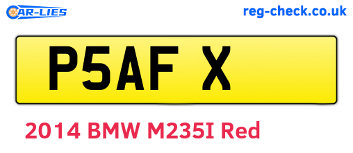 P5AFX are the vehicle registration plates.