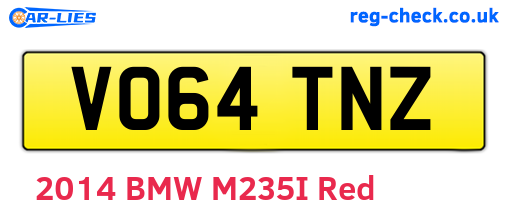 VO64TNZ are the vehicle registration plates.