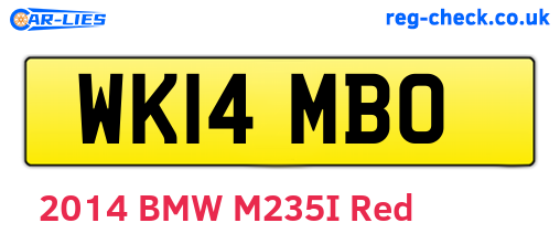 WK14MBO are the vehicle registration plates.