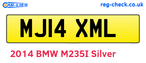 MJ14XML are the vehicle registration plates.